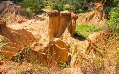 Statepark 'ta kaya oluşumları, Tayland' da Kanyon manzarası.