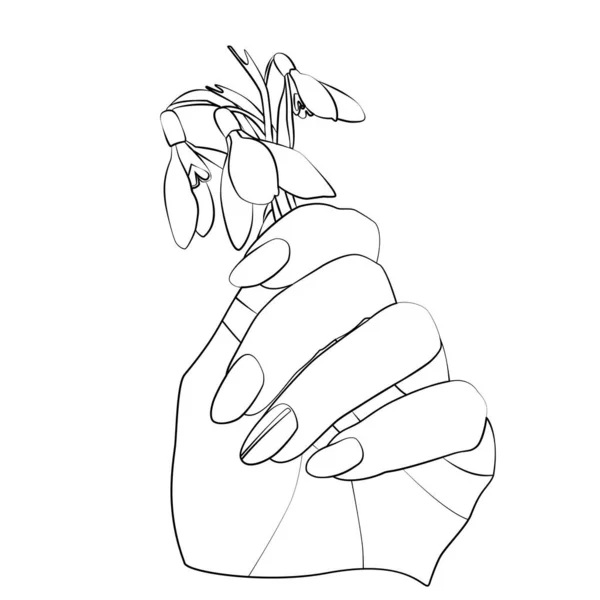 Beyaz izole arkaplanda kar yağışı parh ile el tasviri