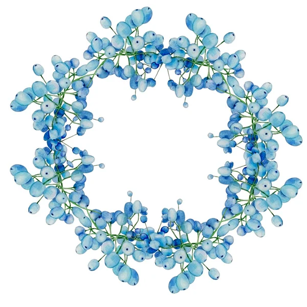 Suluboya sonbahar çerçevesi. El yapımı sonbahar yaprakları ve beyaz yalıtılmış arka planda mavi mahonia berris. Tebrik kartı veya Davetiye