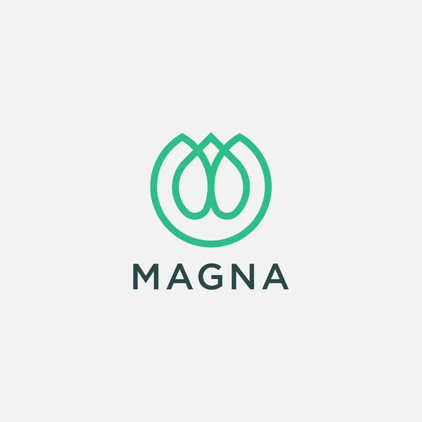 Yaprak çizgisi logo tasarım şablonu