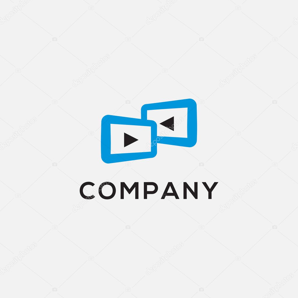 Duo vidio logo design template - vector
