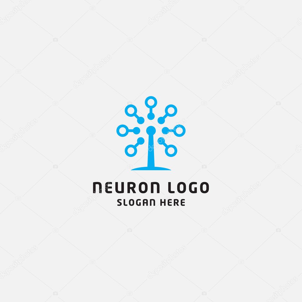 Neuron logo design template - vector