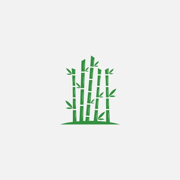 Yeşil bambu logo şablonu - vektör