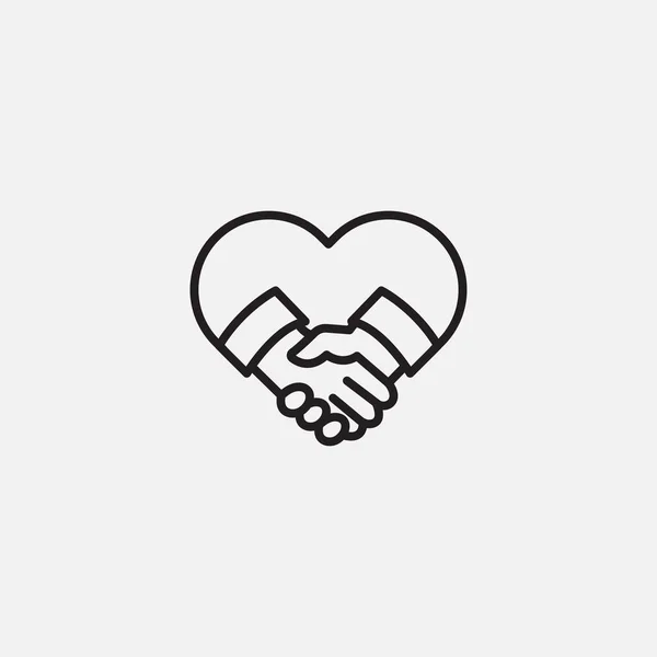 Hand Love Line Logo Icon Hand Icon Love Vector — Stock Vector