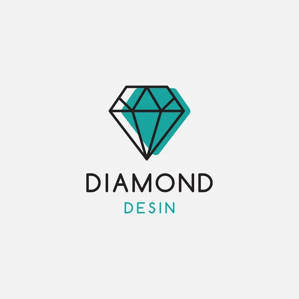 Elmas doğrusal logo dizayn şablonu - vektör