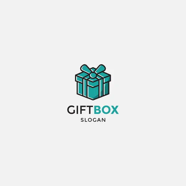 Gift Box Logo Template Vector — Stock Vector