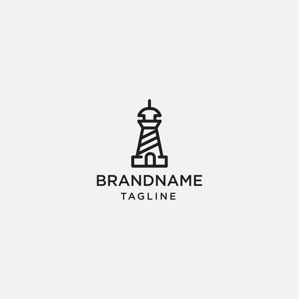 Lighthouse Line Art Logo Template Vettore — Vettoriale Stock