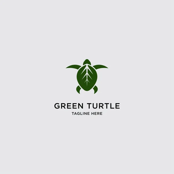Green Turtle Leaf Logo Template Vector — Stock Vector
