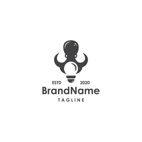 Octopus Bulb Logo Template Vector — Stock Vector
