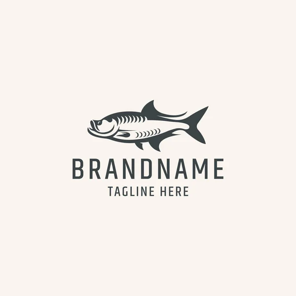 Logo Pesce Vettore Del Logo Stile Piatto — Vettoriale Stock