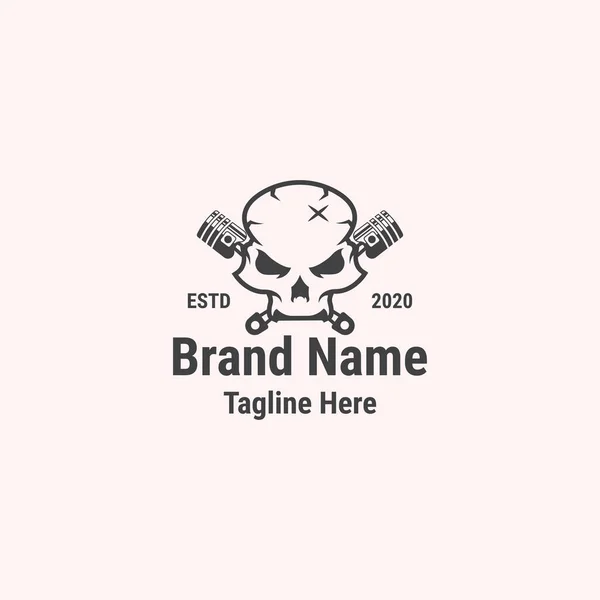 Kafatası piston logo şablonu - vektör