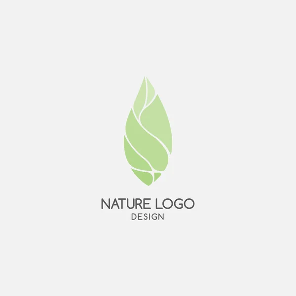 Çiçek çemberi şekilli soyut logo tasarım vektör şablonu. Yeşil Eko Doğal Lüks Logot simgesi.