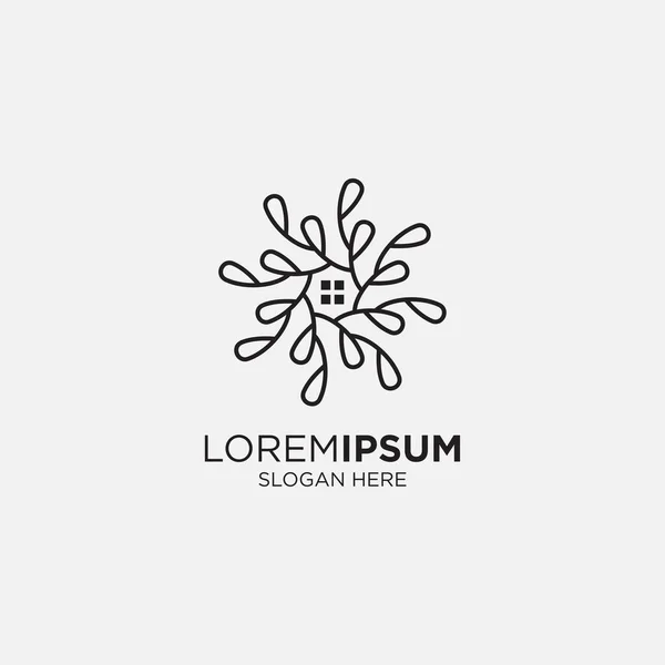 Doğa ev logosu tasarım şablonu.