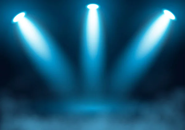 Mavi Spor Işığı ve soyut duman arkaplanı
