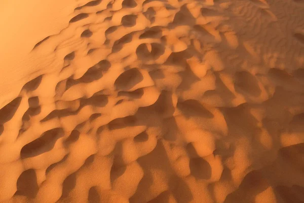 Patrón Huellas Densas Marrón Dorado Desierto Del Sahara Atardecer Saharaui — Foto de Stock