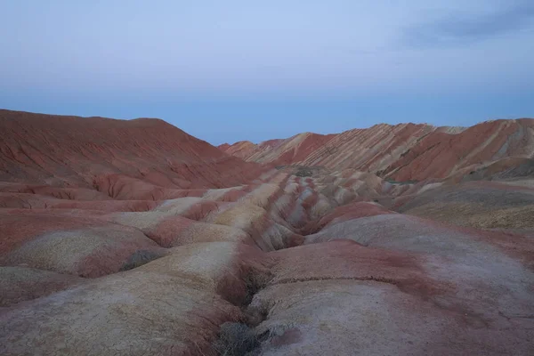 Akşamları Renkli Danxia Landform Dağları Çin Zhangye Şehrinde — Stok fotoğraf