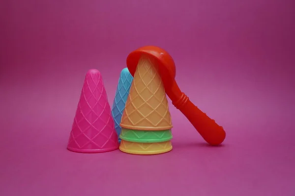 Colorful Ice Cream Cone Summer Edition — Stock Photo, Image