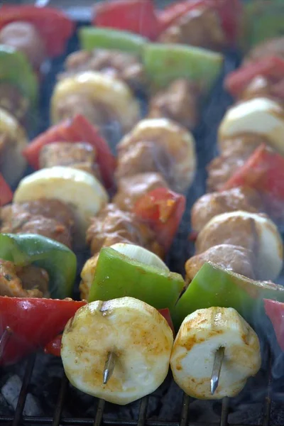 Barbecue Nature Chicken Skewers — Stock Photo, Image