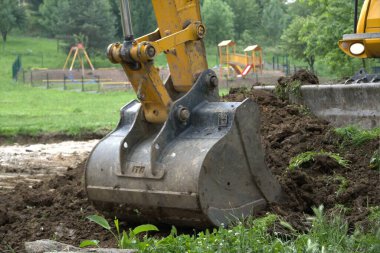 İnşaat kovası, traktör, kazıcı, Dredge. İnşaat malzemelerinin parçaları