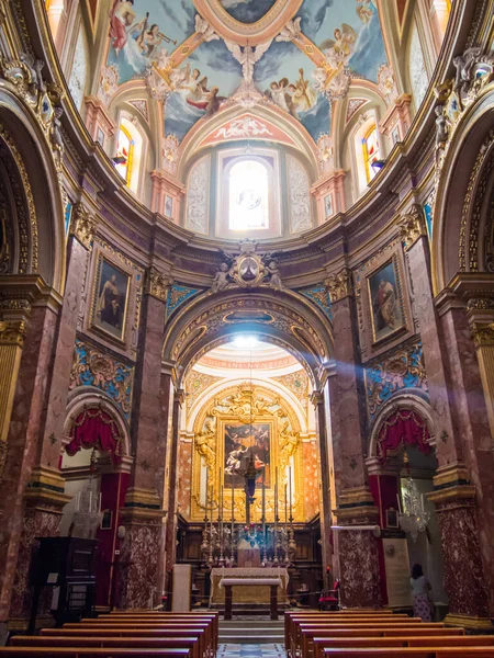 Beautiful Interior Famous Saint Mdina Cathedral Malta Landmark Europe — Stock Photo, Image