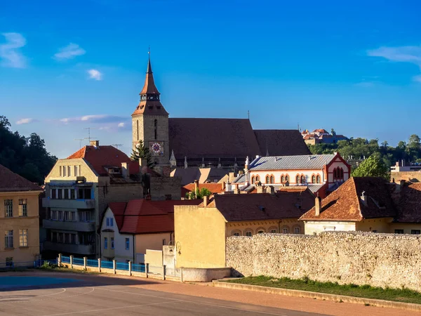 Stadsgezicht Van Brasov Zwarte Kerk Architectuur Transsylvanië Roemenië — Stockfoto