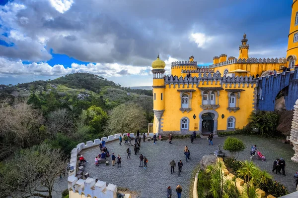 Pałac Pena Publiczny Ogród Wiosce Sintra Unesco Światowe Dziedzictwo Portugalii — Zdjęcie stockowe