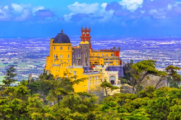 Belo Palácio Nacional Pena Aldeia Sintra Portugal — Fotografia de Stock