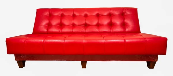 Rotes Sofa Auf Weißem Hintergrund — Stockfoto