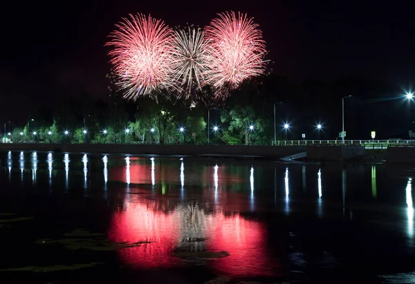 Fotoğraf Ağustos 2019 'da Rusya' nın Kalininingrad kentinde düzenlenen dünya havai fişek şampiyonasında çekildi..