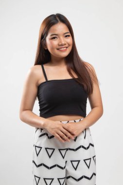 Asyalı güzel bir kadının portresi..