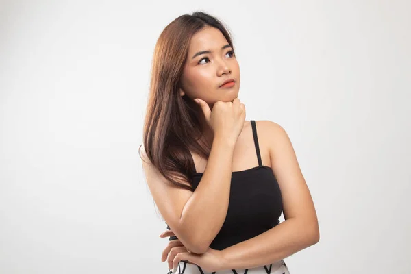 Serious  young Asian woman  look away. — Stock Photo, Image