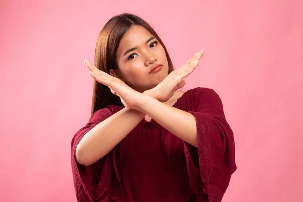 Hermosa joven asiática mujer decir no. —  Fotos de Stock