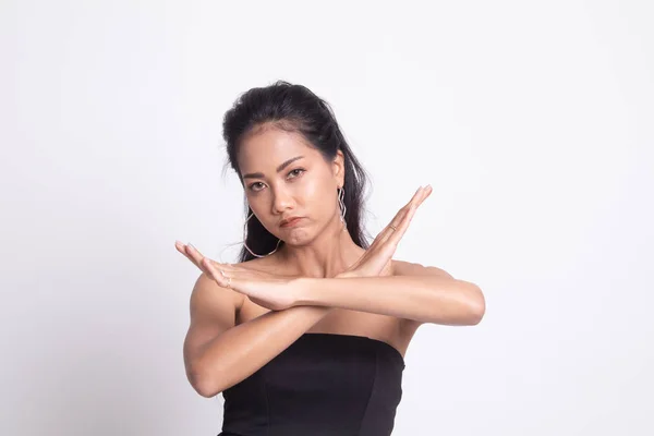 Bela jovem ásia mulher dizer não. — Fotografia de Stock