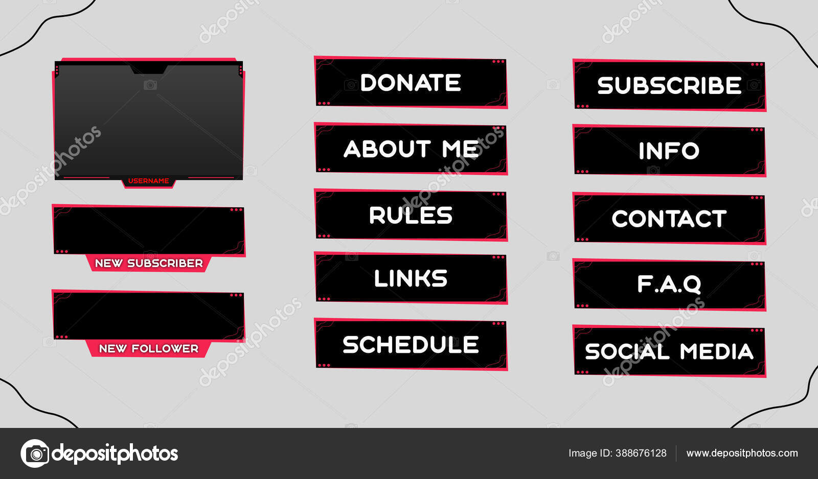 Twitch Set Modern Black Red Gaming Panels Overlays Live Streamers Stock Photo Image By C Buffik Sk Twitch Set Modern Black Red Gaming Panels Overlays Live Streamers Stock Photo Image By C Buffik Sk