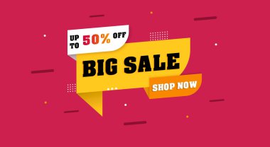 Modern büyük satış kavramı yatay afiş şablon tasarımı