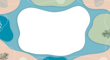 Sıvı şekilli, çizgili ve yapraklı soyut bir arkaplan. Posterler için havalı arkaplan tasarımı.