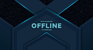 Modern çevrimdışı hud ekran pankartını akış için 16: 9 'a ayarlayın. Çevrimdışı mavi arkaplan ve mavi çizgiler. Çevrimdışı flama yayını için ekran koruyucu. Çevrimdışı ekran akışı.