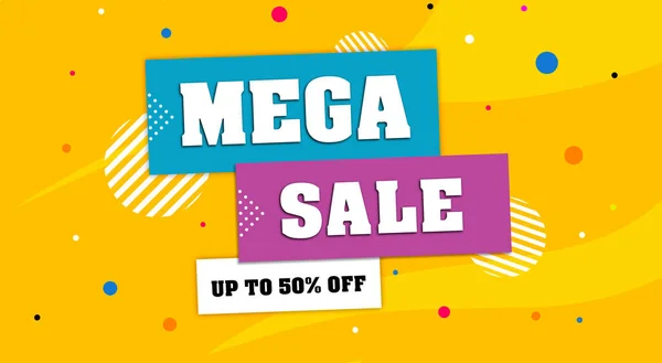 Mega Sale Concept Horizontaal Banner Template Ontwerp — Stockfoto