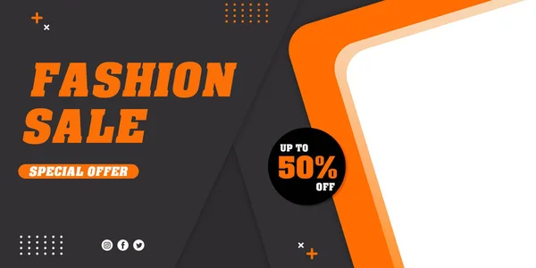 Modern fashion sale banner for discounts. Promotion and shopping template.