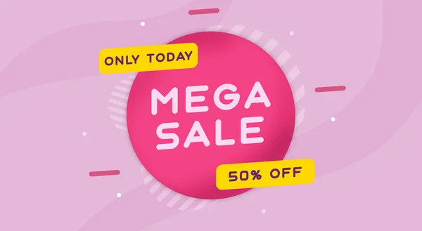 Modern abstract mega sale poster for discounts. Only today discount.