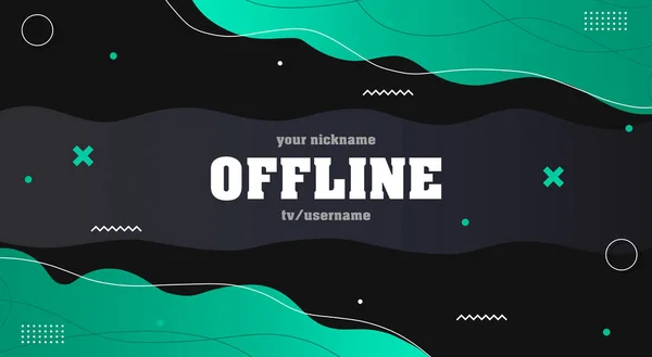 Twitch Modern Offline Hud Skärm Banner För Ström Offline Grön — Stockfoto