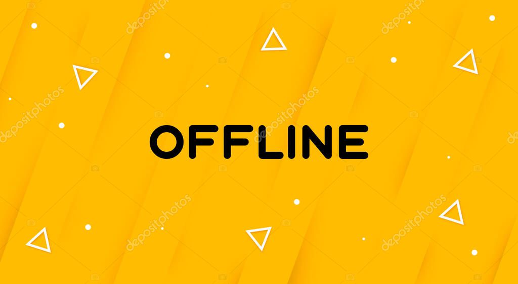Twitch offline hud screen banner 16:9 for streamers. Screensaver for offline streamer broadcast. Abstract yellow background with geometric shapes for offline screensavers.