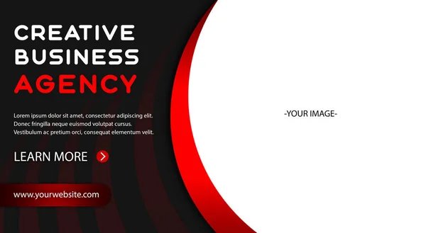 Creatief Business Agency Banner Sjabloon Ontwerp Met Rode Gradien Lijnen — Stockfoto
