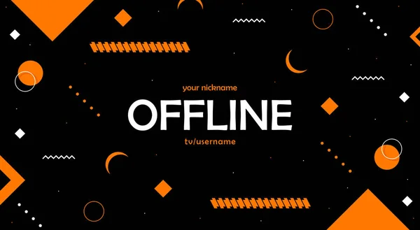 Offline Twitch Hud Skärm Banner För Ström Offline Svart Bakgrund — Stockfoto