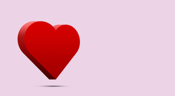 3d heart. Like icon. Medical heart icon. Like concept. Social activity, likes. Heart on a pink background. By Valentine's Day. Love. Instagram like. Instagram activity.