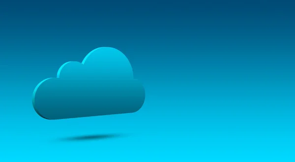 3d cloud icon. Blue cloud icon. Weather. System cloud with data. Volumetric cloud icon.