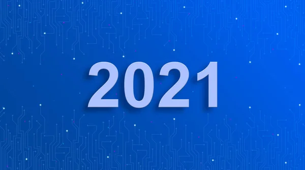 2021 Rok Technologia Baner Projekt Szczęśliwego Nowego Roku Wesołych Świąt — Zdjęcie stockowe