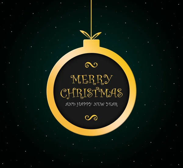 Yeşil arka planda altın kar taneleri olan mutlu noel balosu afişleri. Mutlu yıllar. İyi tatiller. Noel posterleri, kartpostallar, kartpostallar. 3B görüntüleme