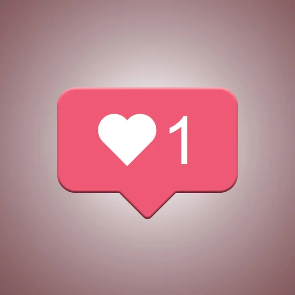 Instagram like notifications icon. Social media notification icon. Follow, comment, like icon. Heart. Social network app icon. 3d rendering. Instagram icon