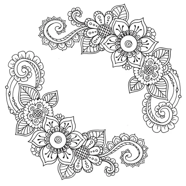 Květinový ornament ve stylu mehendi — Stockový vektor
